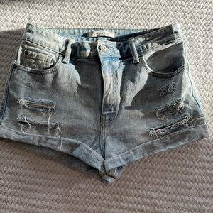 Eunina Light Blue Distressed Jean Shorts